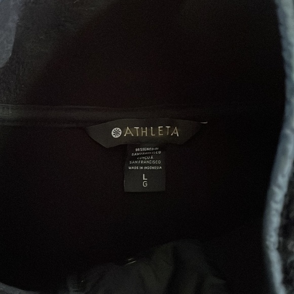 NWT ATHLETA black Cozy Sherpa Fleece Snap Pullover Sweatshirt Size L - Picture 5 of 7